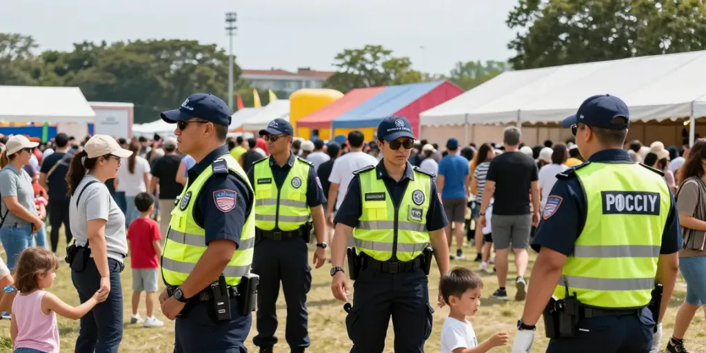Event Security personnel ensuring safety at a local festival, trusted provider.