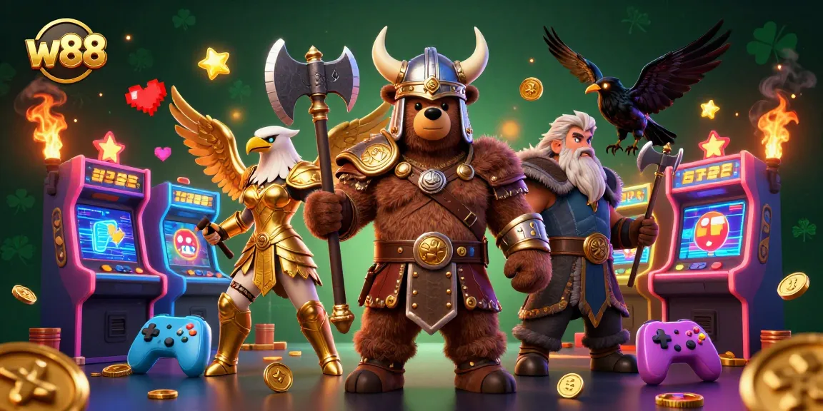 Engage with the w88 online casino through thrilling gaming adventures in a dynamic 3D illustration.