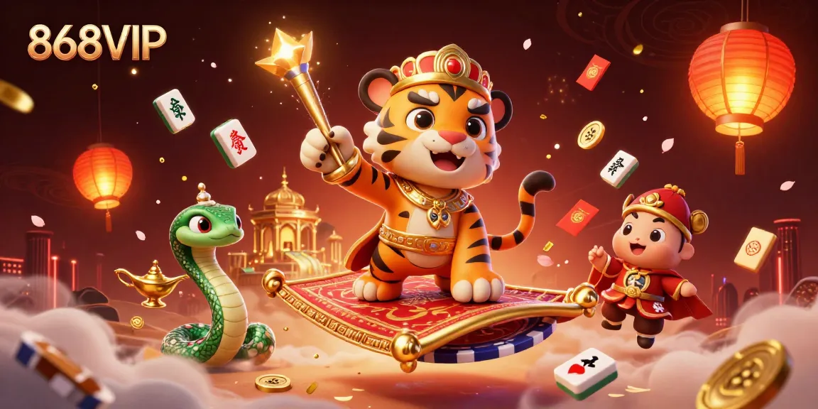 Experience thrilling action with 868VIP as the tiger sultan and genie illuminate the gaming world.