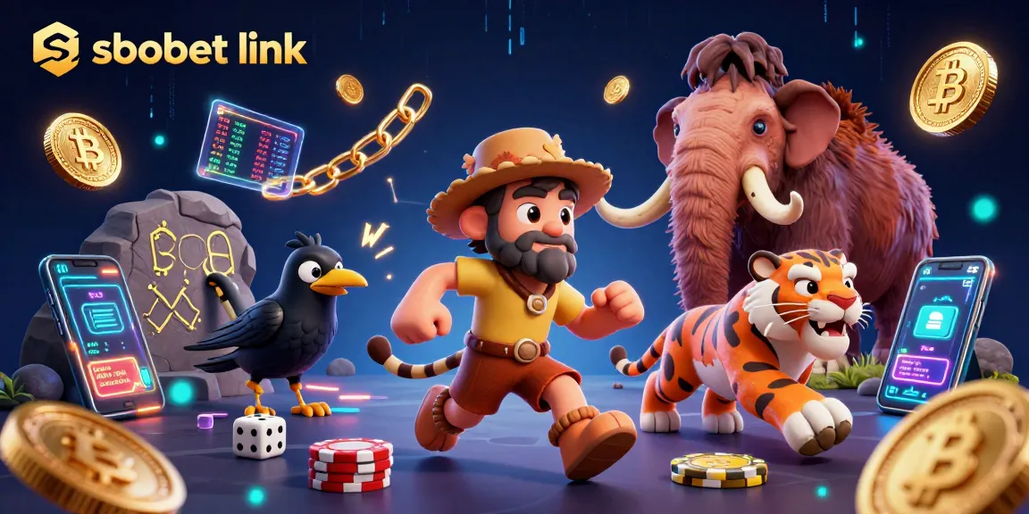 Engage with sbobet link for thrilling bets in a vibrant prehistoric casino scene.