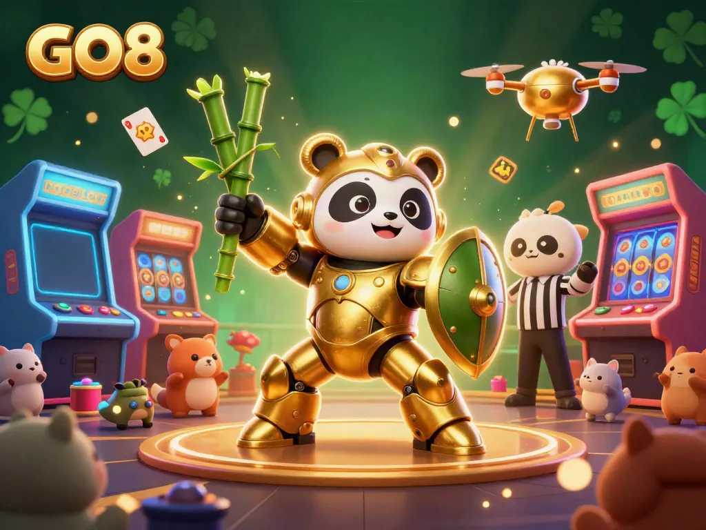 Engage with GO8 and experience vibrant casino adventure in this dynamic 3D illustration.