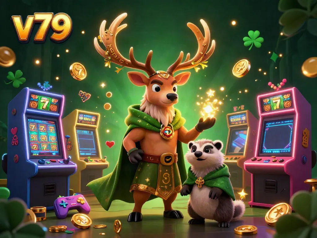 Experience thrilling gameplay at v79 with rich slot machines, illuminated characters, and dynamic game elements.