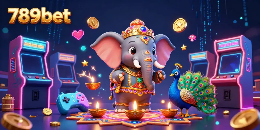 Experience fun and excitement at 789bet with a lively casino scene featuring vibrant 3D characters and gaming elements.