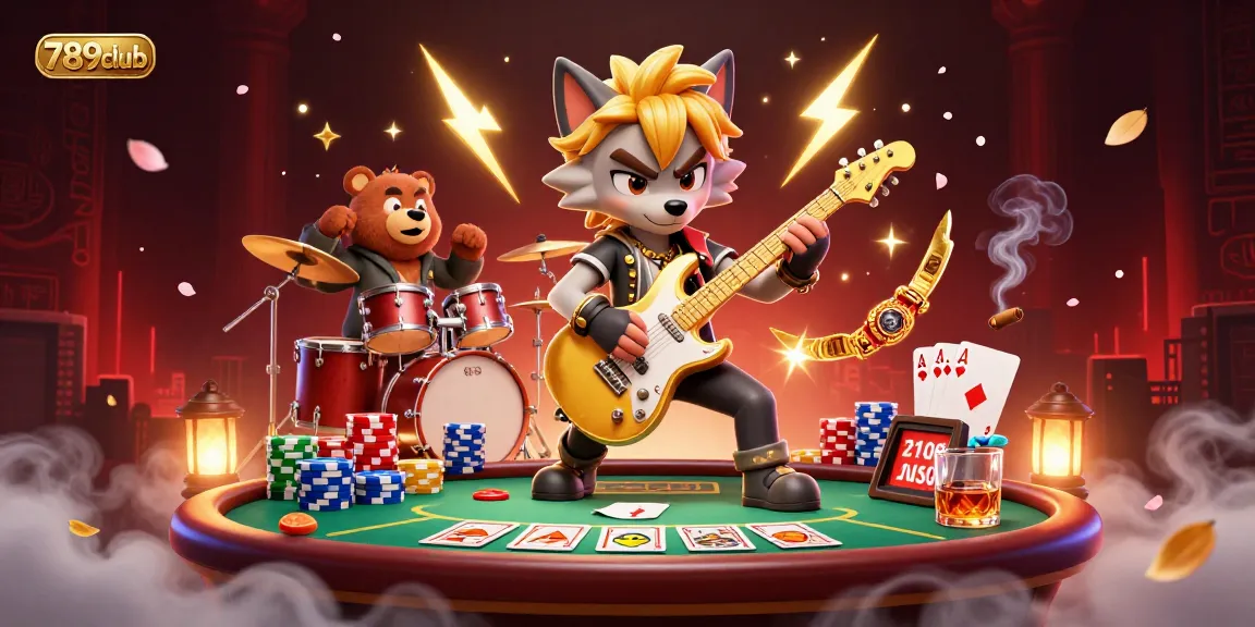 Experience high-energy gameplay at 789club with vibrant graphics, poker elements, and engaging characters.
