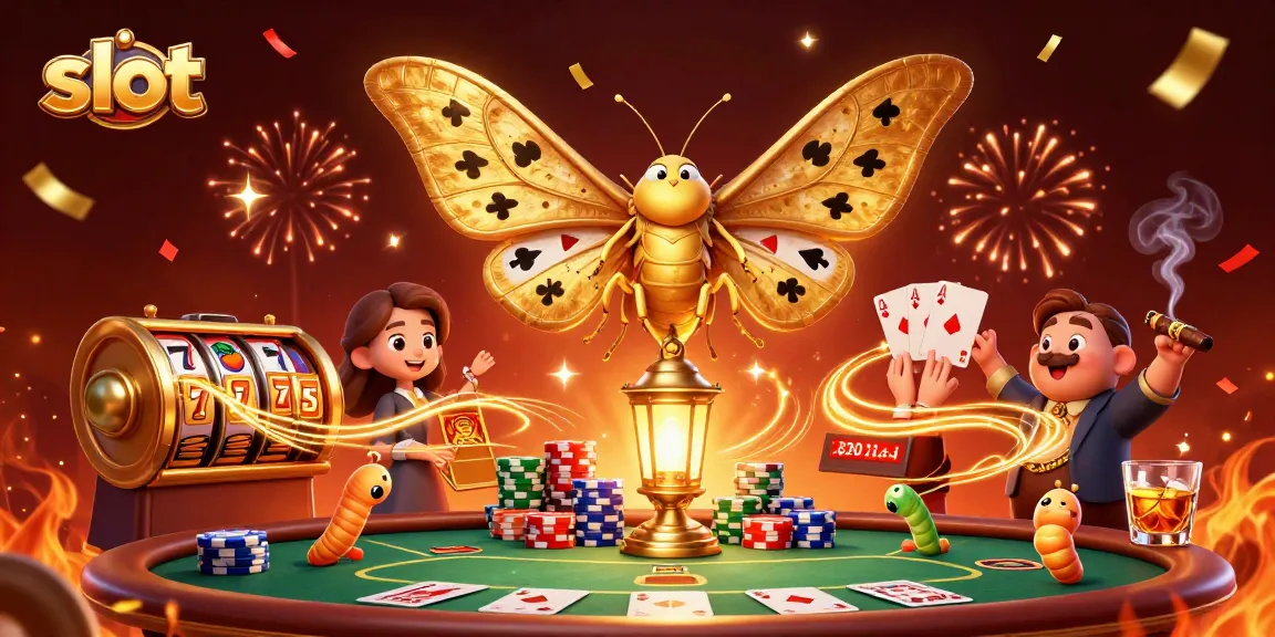 Experience thrilling slot action with vibrant scenes and dynamic elements featuring rare moths