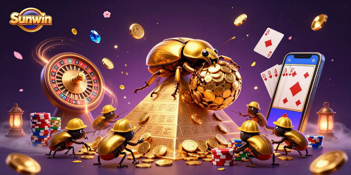 Experience thrilling gameplay with Sunwin's massive golden beetle and exciting casino treasures.