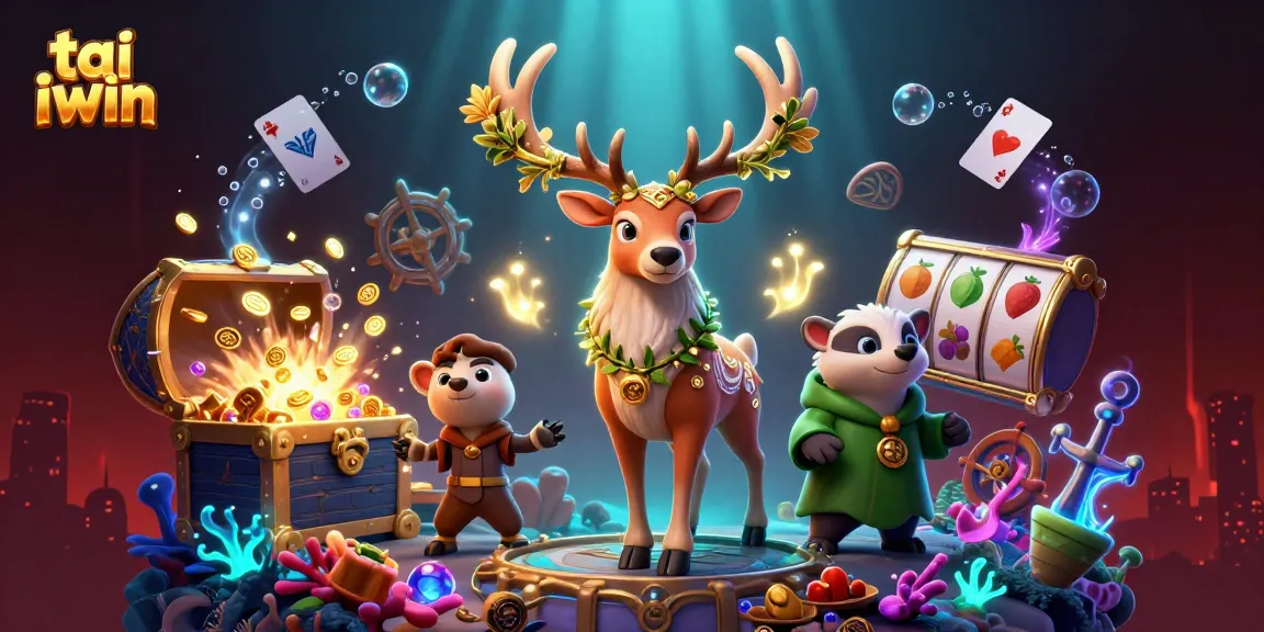 Experience the thrill of tai iwin gaming with vibrant characters, treasure, and casino elements.