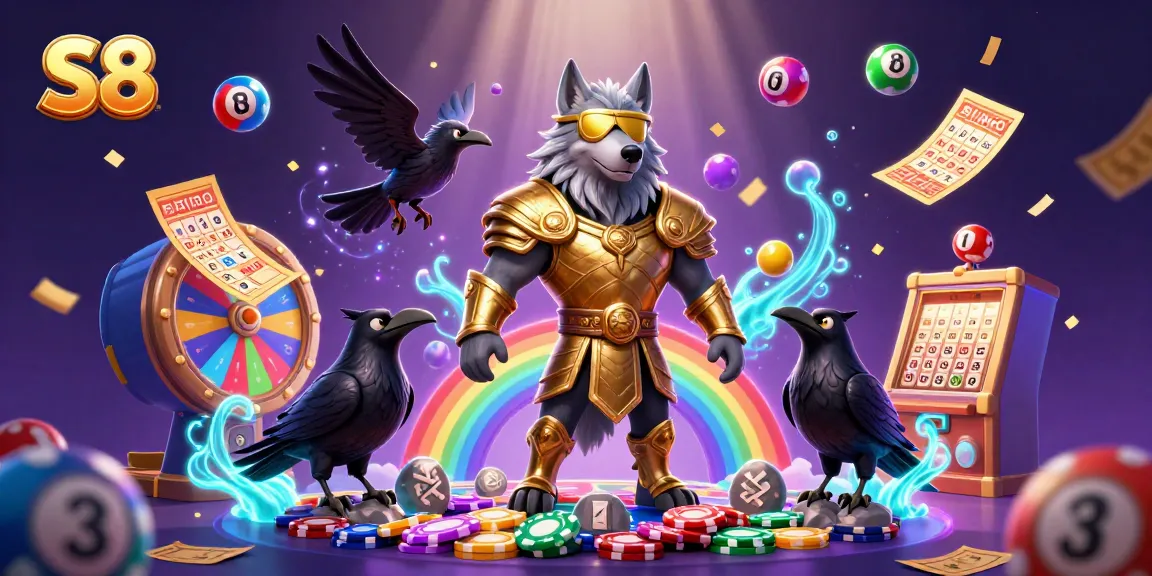 Experience the thrill of S8 with vibrant casino scenes filled with lottery excitement and mythical characters.