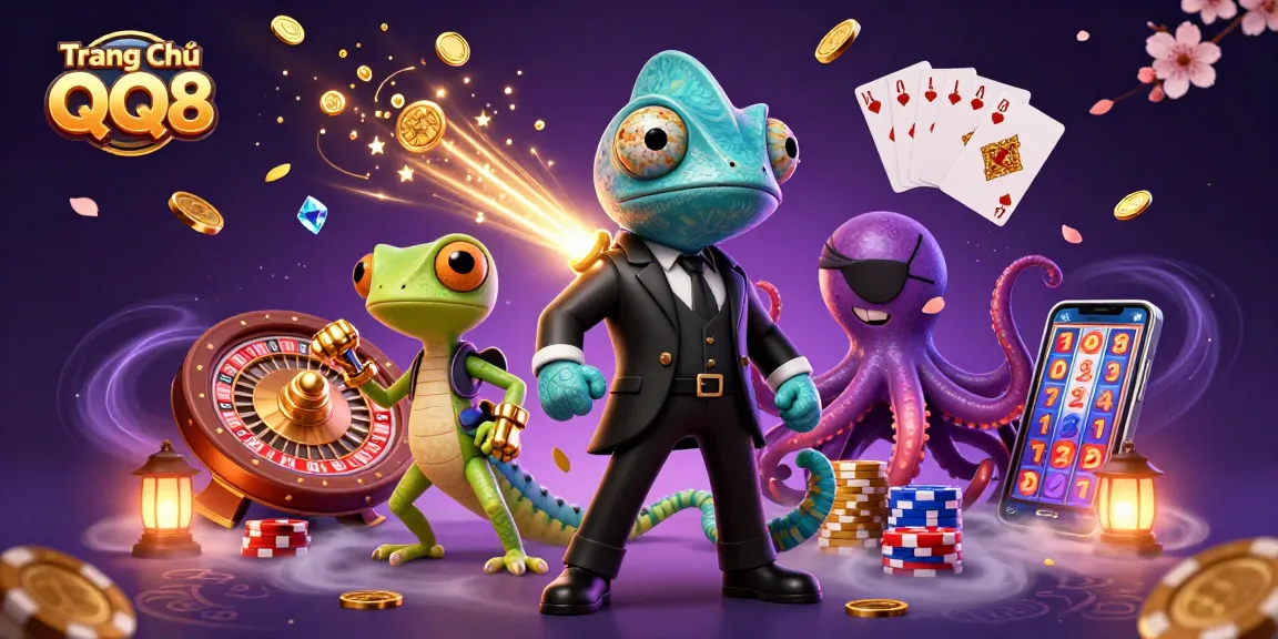 Experience thrilling fun at Trang Chủ QQ8 with charming characters and vibrant casino elements.