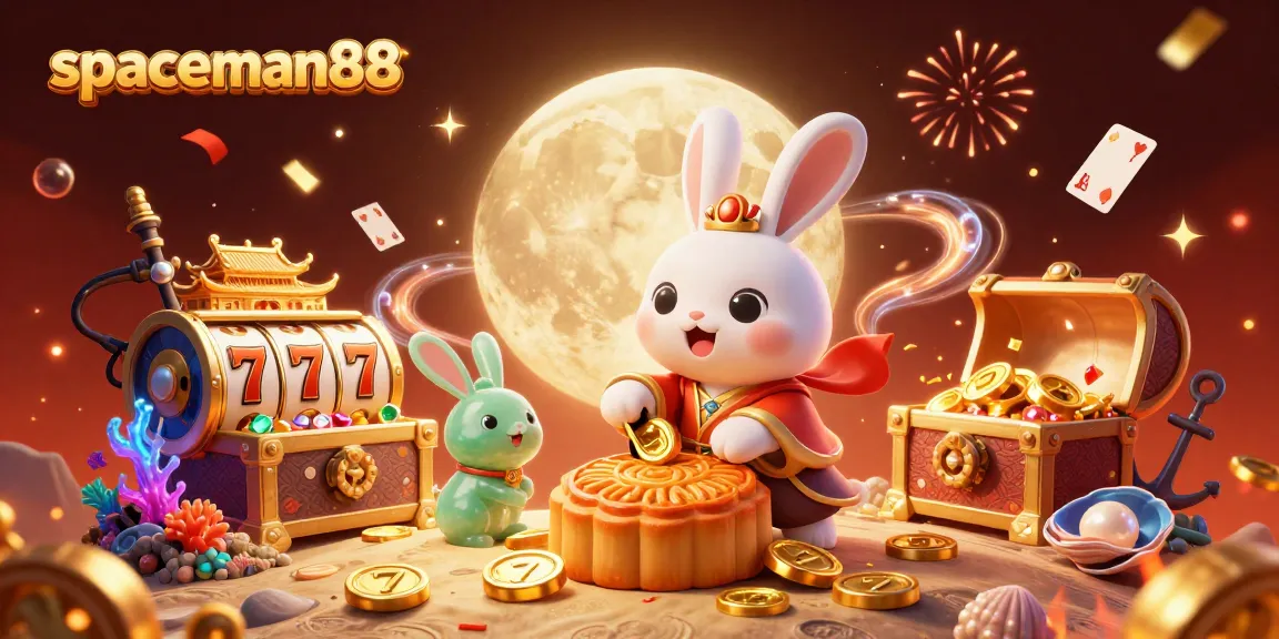 Experience high-stakes excitement with spaceman88 in this vibrant 3D illustration featuring unique slot elements.